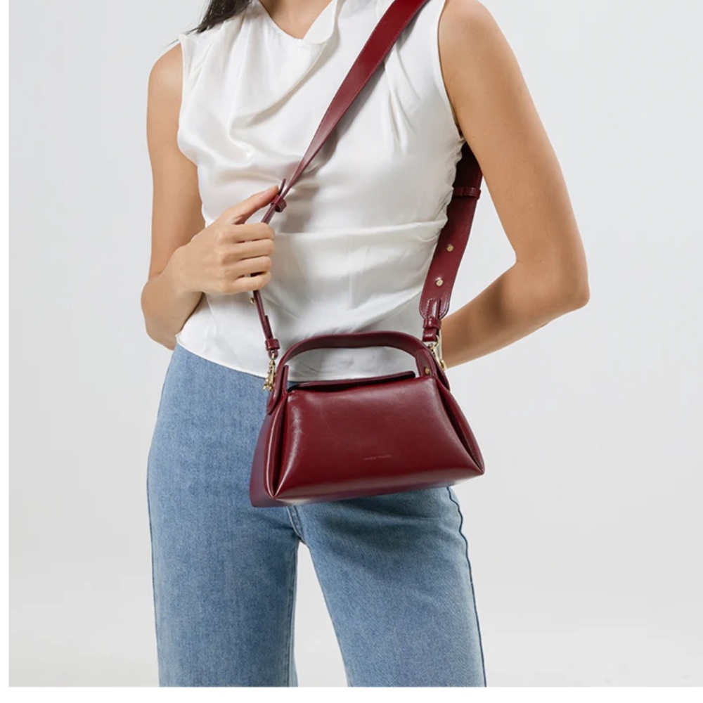 Sunday Staples Burgundy Top Handle Bag
